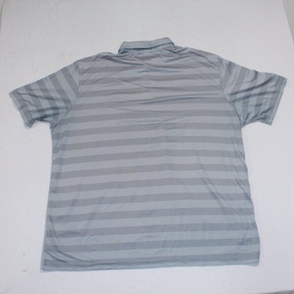 Adidas Men Gray Polo Shirt Striped Golf Casual Size 2XL - Picture 2 of 7